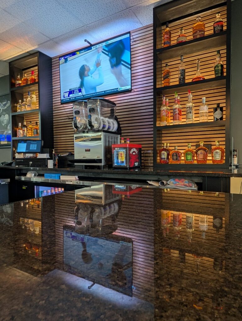 Ballerz bar selection and liquor wall